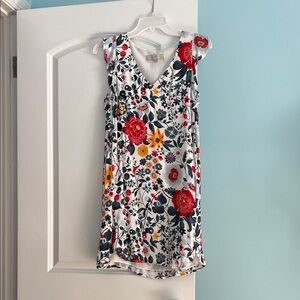 LOFT Floral Mini Dress - Red, Yellow, Blue
